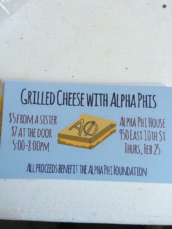 Delta Alpha (East Carolina) Grilled Cheese with Alpha Phi